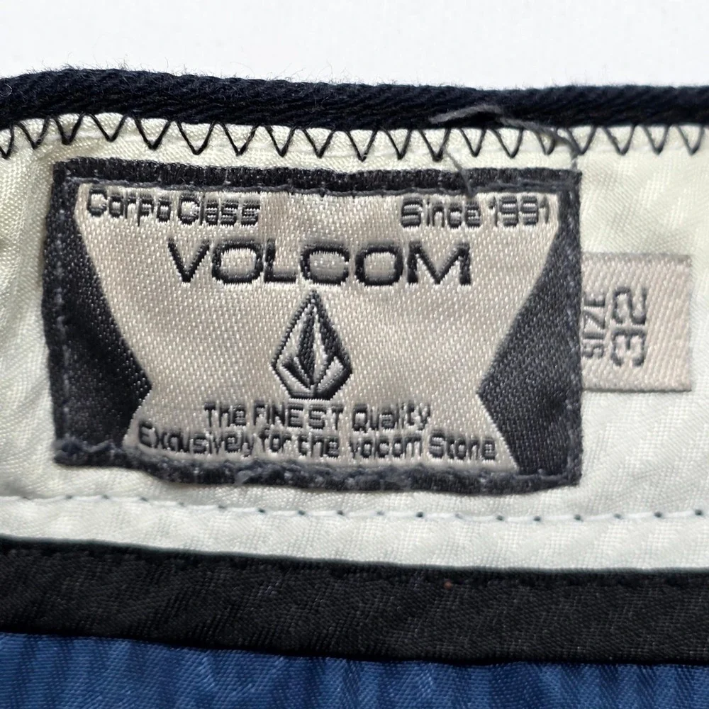 Volcom Chino Shorts Mens 32 Black Corpo Class Skate Surf Casual Twill Walking